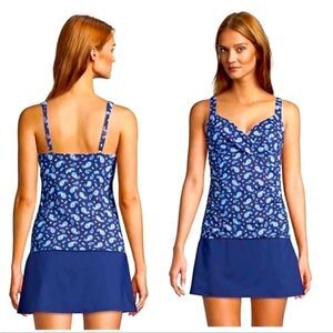 Land’s End V wrap underwire tankini top blue paisley tankini Various sizes